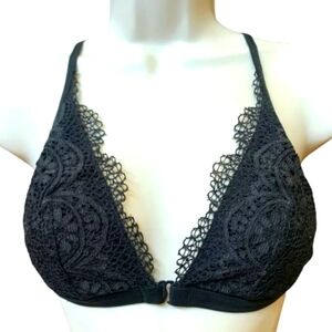 Victoria's Secret Body By Victoria Lace Razorback Bra Black Large EUC